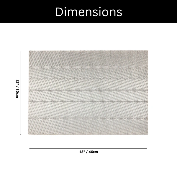 Luxe Home International LUXE HOME INTERNATIONAL Rectangular Pack of 2 Table Placemat (Silver, PVC) - 30x46 cm, Silver