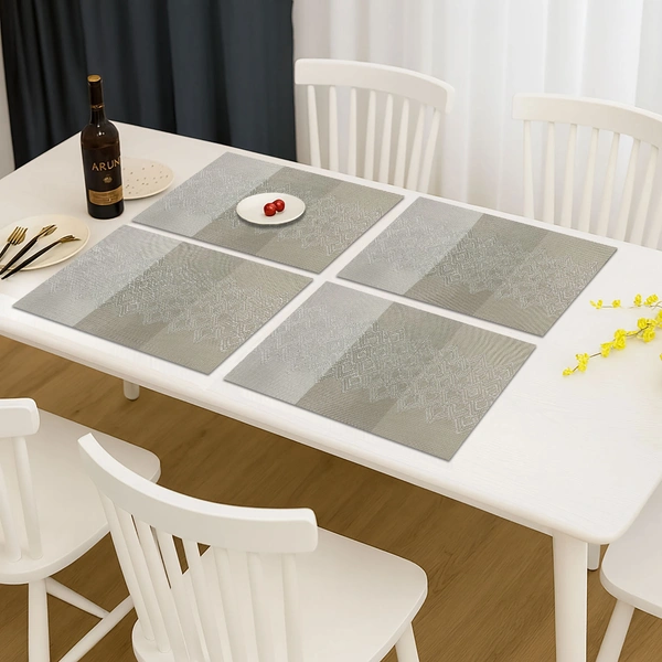 Luxe Home International LUXE HOME INTERNATIONAL Rectangular Pack of 4 Table Placemat (Multicolor, PVC) - 30x46 cm, Multicolor