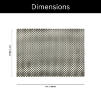 Luxe Home International LUXE HOME INTERNATIONAL Rectangular Pack of 4 Table Placemat (Black, PVC) - 30x46 cm, Black