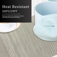 Luxe Home International LUXE HOME INTERNATIONAL Rectangular Pack of 4 Table Placemat (Silver, PVC) - 30x46 cm, Silver