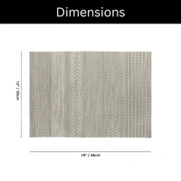 Luxe Home International LUXE HOME INTERNATIONAL Rectangular Pack of 4 Table Placemat (Silver, PVC) - 30x46 cm, Silver