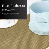 Luxe Home International LUXE HOME INTERNATIONAL Rectangular Pack of 4 Table Placemat (Yellow, Polyester) - 30x46 cm, Yellow