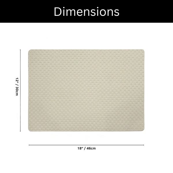 Luxe Home International LUXE HOME INTERNATIONAL Rectangular Pack of 4 Table Placemat (Beige, PVC) - 30x46 cm, Beige