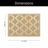 Luxe Home International LUXE HOME INTERNATIONAL Rectangular Pack of 4 Table Placemat (Gold, PVC) - 30x46 cm, Gold