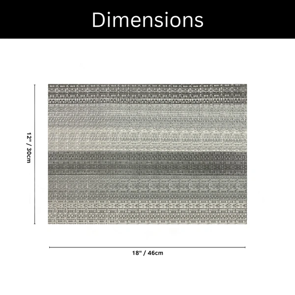 Luxe Home International LUXE HOME INTERNATIONAL Rectangular Pack of 4 Table Placemat (Silver, PVC) - 30x46 cm, Silver