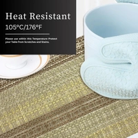 Luxe Home International LUXE HOME INTERNATIONAL Rectangular Pack of 4 Table Placemat (Brown, PVC) - 30x46 cm, Brown