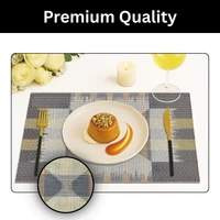 Luxe Home International LUXE HOME INTERNATIONAL Rectangular Pack of 4 Table Placemat (Black, PVC) - 30x46 cm, Black