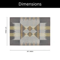 Luxe Home International LUXE HOME INTERNATIONAL Rectangular Pack of 4 Table Placemat (Black, PVC) - 30x46 cm, Black