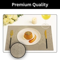 Luxe Home International LUXE HOME INTERNATIONAL Rectangular Pack of 4 Table Placemat (Gold, PVC) - 30x46 cm, Gold