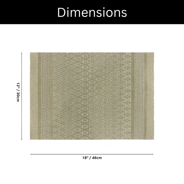 Luxe Home International LUXE HOME INTERNATIONAL Rectangular Pack of 4 Table Placemat (Gold, PVC) - 30x46 cm, Gold