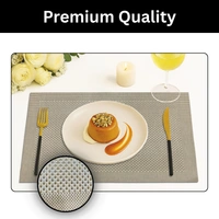 Luxe Home International LUXE HOME INTERNATIONAL Rectangular Pack of 4 Table Placemat (Gold, PVC) - 30x46 cm, Gold