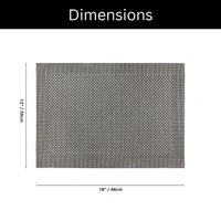 Luxe Home International LUXE HOME INTERNATIONAL Rectangular Pack of 4 Table Placemat (Black, PVC) - 30x46 cm, Black