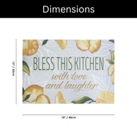 Luxe Home International LUXE HOME INTERNATIONAL Rectangular Pack of 4 Table Placemat (Yellow, Rubber) - 30x40 cm, Yellow