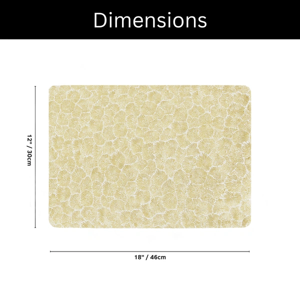 Luxe Home International LUXE HOME INTERNATIONAL Rectangular Pack of 4 Table Placemat (Gold, PVC) - 30x46 cm, Gold