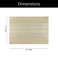 Luxe Home International LUXE HOME INTERNATIONAL Rectangular Pack of 6 Table Placemat (Gold, PVC) - 30x46 cm, Gold