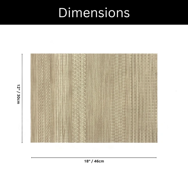 Luxe Home International LUXE HOME INTERNATIONAL Rectangular Pack of 6 Table Placemat (Gold, PVC) - 30x46 cm, Gold