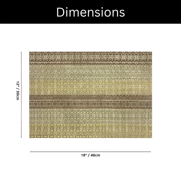 Luxe Home International LUXE HOME INTERNATIONAL Rectangular Pack of 6 Table Placemat (Brown, PVC) - 30x46 cm, Brown