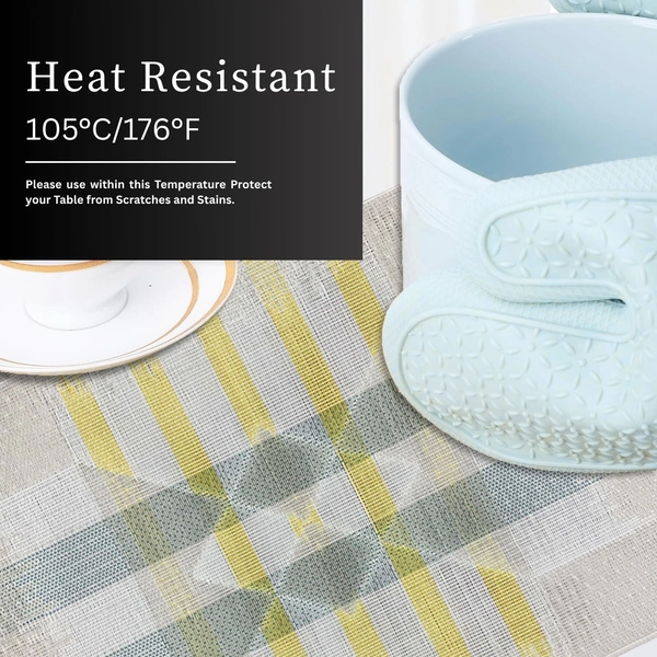 Luxe Home International LUXE HOME INTERNATIONAL Rectangular Pack of 6 Table Placemat (White, PVC) - 30x46 cm, White