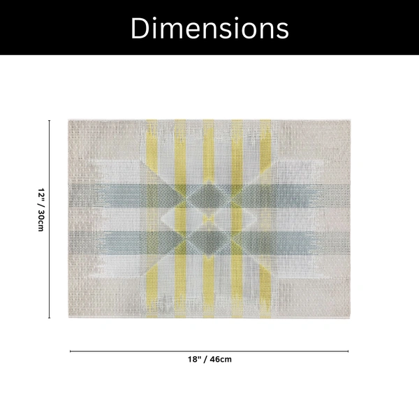 Luxe Home International LUXE HOME INTERNATIONAL Rectangular Pack of 6 Table Placemat (White, PVC) - 30x46 cm, White