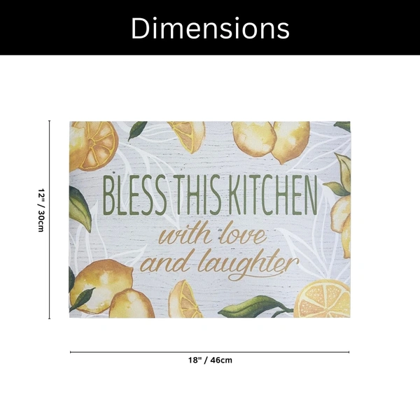 Luxe Home International LUXE HOME INTERNATIONAL Rectangular Pack of 6 Table Placemat (Yellow, Rubber) - 30x40 cm, Yellow