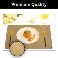 Luxe Home International LUXE HOME INTERNATIONAL Rectangular Pack of 6 Table Placemat (Brown, PVC) - 30x46 cm, Brown