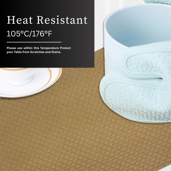 Luxe Home International LUXE HOME INTERNATIONAL Rectangular Pack of 6 Table Placemat (Brown, PVC) - 30x46 cm, Brown