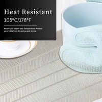 Luxe Home International LUXE HOME INTERNATIONAL Rectangular Pack of 6 Table Placemat (Silver, PVC) - 30x46 cm, Silver