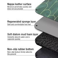 Luxe Home International LUXE HOME INTERNATIONAL Rectangular Pack of 6 Table Placemat (Green, Rubber) - 30x40 cm, Green