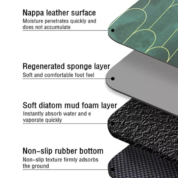 Luxe Home International LUXE HOME INTERNATIONAL Rectangular Pack of 6 Table Placemat (Green, Rubber) - 30x40 cm, Green