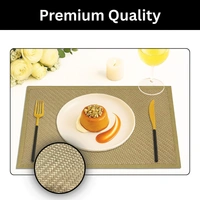 Luxe Home International LUXE HOME INTERNATIONAL Rectangular Pack of 6 Table Placemat (Yellow, Polyester) - 30x46 cm, Yellow