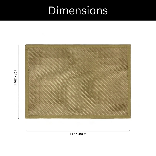 Luxe Home International LUXE HOME INTERNATIONAL Rectangular Pack of 6 Table Placemat (Yellow, Polyester) - 30x46 cm, Yellow