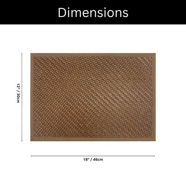 Luxe Home International LUXE HOME INTERNATIONAL Rectangular Pack of 6 Table Placemat (Brown, Polyester) - 30x46 cm, Brown