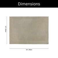 Luxe Home International LUXE HOME INTERNATIONAL Rectangular Pack of 6 Table Placemat (Gold, PVC) - 30x46 cm, Gold
