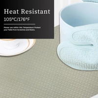 Luxe Home International LUXE HOME INTERNATIONAL Rectangular Pack of 6 Table Placemat (Grey, PVC) - 30x46 cm, Grey