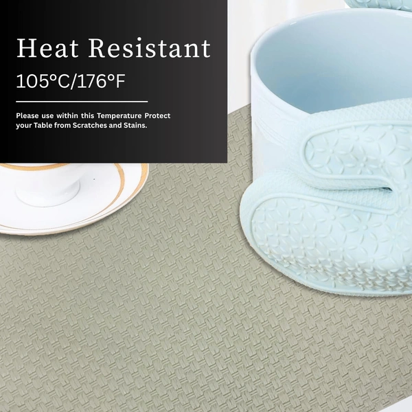 Luxe Home International LUXE HOME INTERNATIONAL Rectangular Pack of 6 Table Placemat (Grey, PVC) - 30x46 cm, Grey