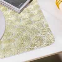 Luxe Home International LUXE HOME INTERNATIONAL Rectangular Pack of 6 Table Placemat (Gold, PVC) - 30x46 cm, Gold