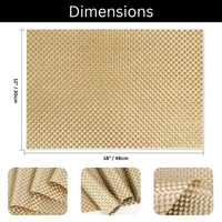 Luxe Home International LUXE HOME INTERNATIONAL Rectangular Pack of 6 Table Placemat (Gold, PVC) - 30x46 cm, Gold