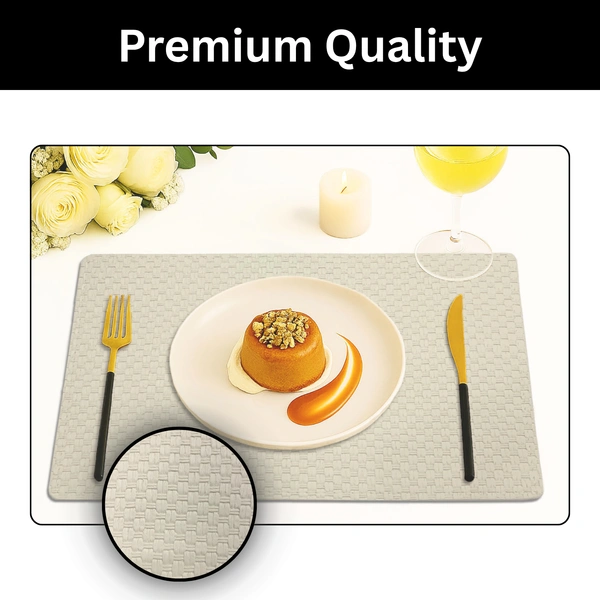 Luxe Home International LUXE HOME INTERNATIONAL Rectangular Pack of 6 Table Placemat (Gold, PVC) - 30x46 cm, Gold