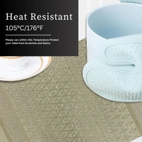 Luxe Home International LUXE HOME INTERNATIONAL Rectangular Pack of 6 Table Placemat (Gold, PVC) - 30x46 cm, Gold