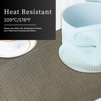 Luxe Home International LUXE HOME INTERNATIONAL Rectangular Pack of 6 Table Placemat (Brown, PVC) - 30x46 cm, Brown