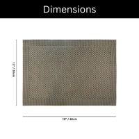Luxe Home International LUXE HOME INTERNATIONAL Rectangular Pack of 6 Table Placemat (Brown, PVC) - 30x46 cm, Brown