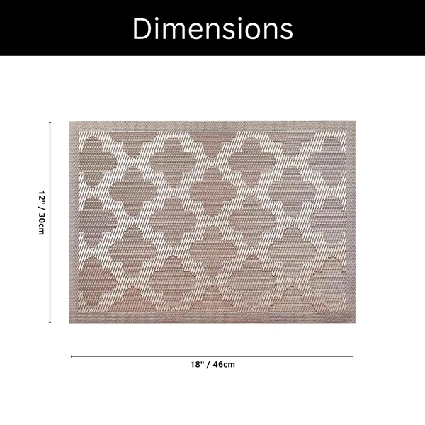 Luxe Home International LUXE HOME INTERNATIONAL Rectangular Pack of 6 Table Placemat (Brown, PVC) - 30x46 cm, Brown