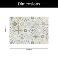Luxe Home International LUXE HOME INTERNATIONAL Rectangular Pack of 6 Table Placemat (White, Light Green, Rubber) - 30x40 cm, White::Light Green