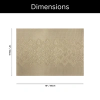 Luxe Home International LUXE HOME INTERNATIONAL Rectangular Pack of 6 Table Placemat (Gold, PVC) - 30x46 cm, Gold