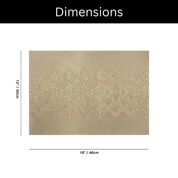Luxe Home International LUXE HOME INTERNATIONAL Rectangular Pack of 6 Table Placemat (Gold, PVC) - 30x46 cm, Gold