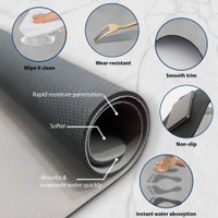 Luxe Home International LUXE HOME INTERNATIONAL Rectangular Pack of 6 Table Placemat (Grey, Rubber) - 30x40 cm, Grey