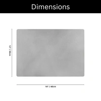 Luxe Home International LUXE HOME INTERNATIONAL Rectangular Pack of 6 Table Placemat (Grey, Rubber) - 30x40 cm, Grey