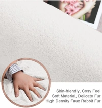 Luxe Home International LUXE HOME INTERNATIONAL Ruffle Ultra Soft Rabbit Fur Area Rectangular Rugs Anti-Skid Washable Carpet For Kitchen,Bedroom,Living-Room,Prayer Room,Office,Hotels,Halls(Piece Of 1,White,6' X 9') - 6X9, White