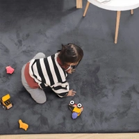 Luxe Home International LUXE HOME INTERNATIONAL Ruffle Ultra Soft Rabbit Fur Area Rectangular Rugs Anti-Skid Washable Carpet For Kitchen,Bedroom,Living-Room,Prayer Room,Office,Hotels,Halls (Piece Of 1,Grey,6 X 9 Feet) - 6X9, Grey