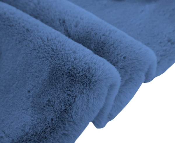 Luxe Home International LUXE HOME INTERNATIONAL Ruffle Ultra Soft Rabbit Fur Area Rectangular Rugs Anti-Skid Washable Carpet For Kitchen,Bedroom,Living-Room,Prayer Room,Office,Hotels,Halls(Piece Of 1,Blue,6' X 9') - 6X9, Blue
